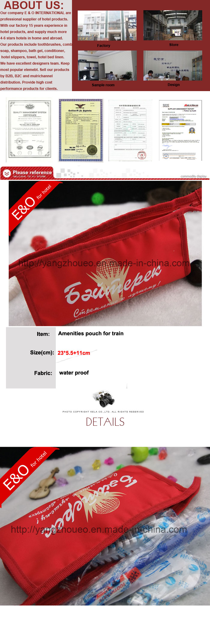 Amenities Set Dental Kit Pouch for Train Buy KEYWORD1 Product on E&O